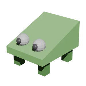 The runner, a green tower-defense creep, walking