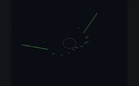 The music visualizer: spokes in a 3D window following the music