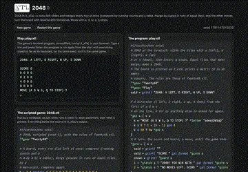 The 2048 game's page in the X_eTaL games catalog