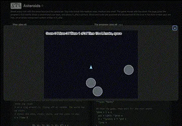 The asteroids game's page in the X_eTaL games catalog