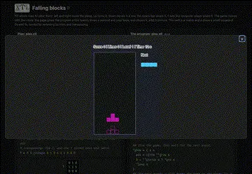 The falling blocks game's page in the X_eTaL games catalog