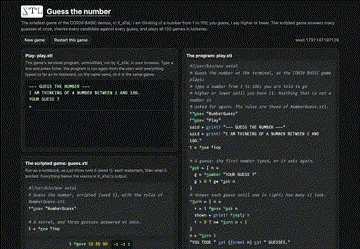 The guess the number game's page in the X_eTaL games catalog