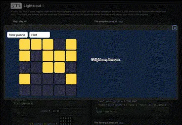 The lights out game's page in the X_eTaL games catalog