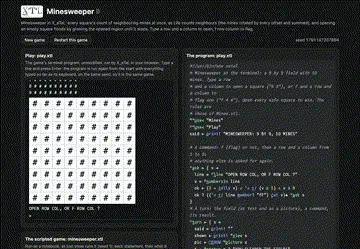 The Minesweeper game's page in the X_eTaL games catalog