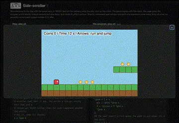 The side-scroller game's page in the X_eTaL games catalog